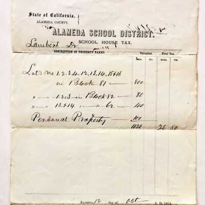 Title Search, property East side Oak Str., north of Sta. Clara Ave., 1915
