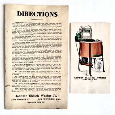 Information sheet and booklet for a Washer, of the Knox family, early 1900s
