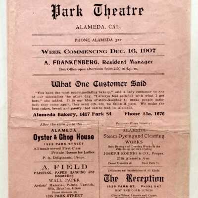Program for the Park Theatre, 1907