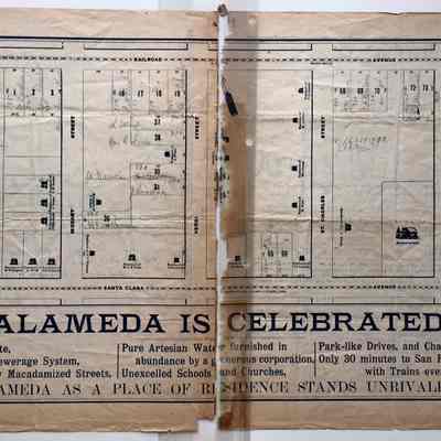 Real Estate Auction flyer for lots on Lincoln Ave and Verdi Street, 1889
