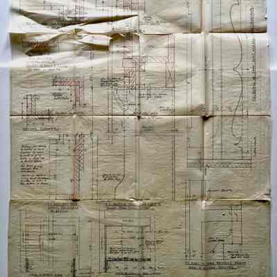 Plan of cabinets studio / library annex, 2021 Alameda Ave, by M. S. Meyers, 1935