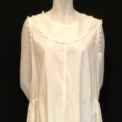 White cotton full-length ladies' slip of the George Knox family, c. 1915-1920