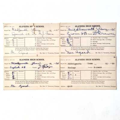 Alameda High School Report Cards, spring session 1935