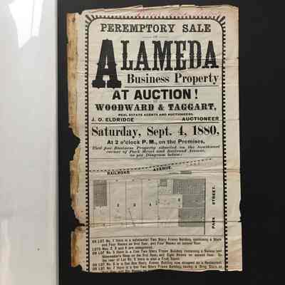 Real Estate Flyer advertising property corner Park and Lincoln, 1880