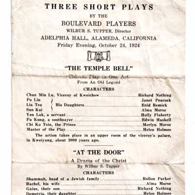 Event Program, First Baptist Church, 1924