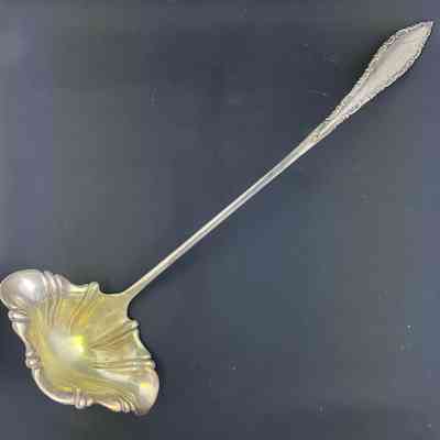 Long-handled silver-plated punch ladle, c. early 1900s