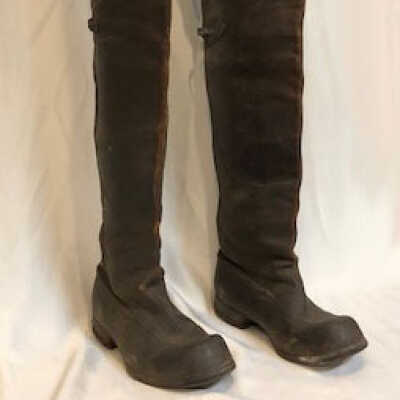 Leather sea boots of Alaska Packers Capt. Olaf Hansen, before 1958