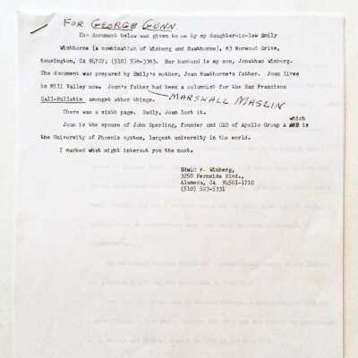 Biographical sketch about the Maslin family, c. 2009