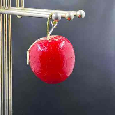 Hard Glass Apple Christmas Ornament, c. 1920s