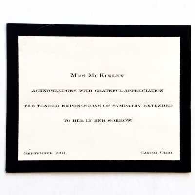 Correspondence relating to death of president William McKinley, 1901