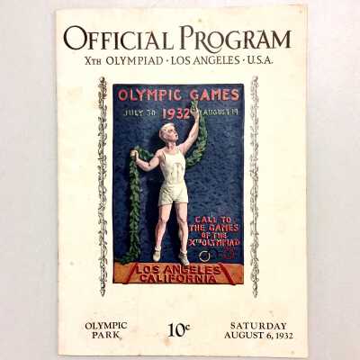 Program for Olympic Games, Los Angeles, 1932