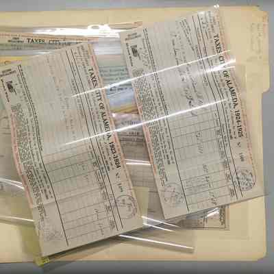 City property tax forms for 1210 Pearl Street, 1918-1959