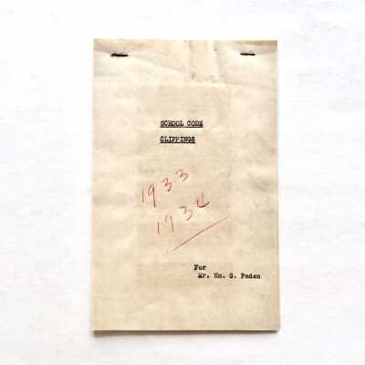 Booklet of School Code Clippings for Mr. Wm G. Paden, 1933-1934