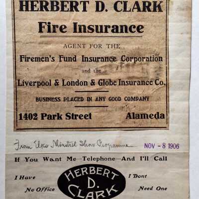 Newpaper advertisement clippings, Herbert D. Clark, Insurance