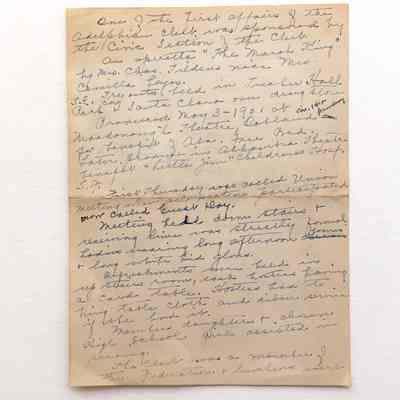 Notes by Mrs. Gutte about Adephian Club Events, prior 2001