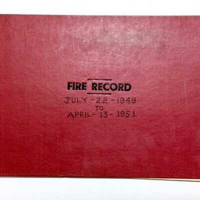 Fire Department Record of fires Ledger, 1949-1951