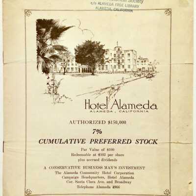Stock report for 'Hotel Alameda', 1928