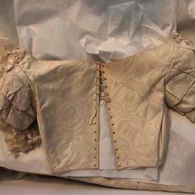 Off-white silk moire Two-piece wedding dress , 1857