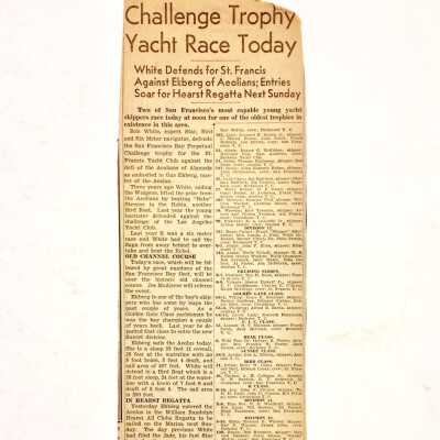 Clipping about the Challenge Cup Yachting race, prior 2008