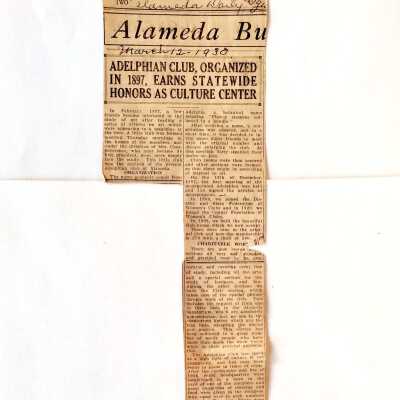 Clipping about the history of the Adelphian Club, 1913