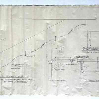 Drawing of details of trellis, Meyers House garden