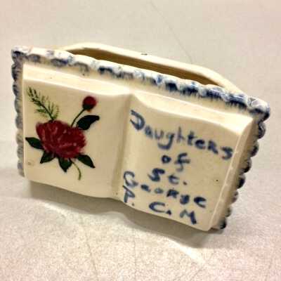 Miniature book-shaped vase of the Daughters of St. George, 1958