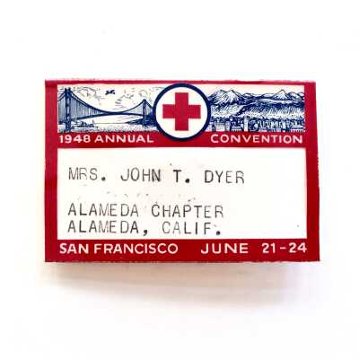 Plastic Red Cross Badge of Dorothy Dyer, 1948