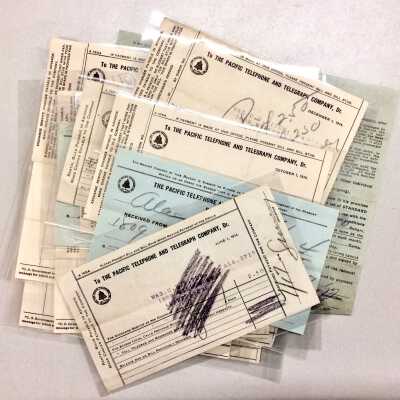 Bills and a contract from PT&T, 1914-1916