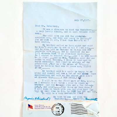 Letter and envelope from Genie Horton, July 27, 1983