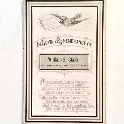 Death Notice William S. Clark, 1894
