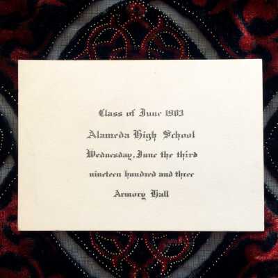 Admittance Card to an Event for the Alameda High School Class of June 1903