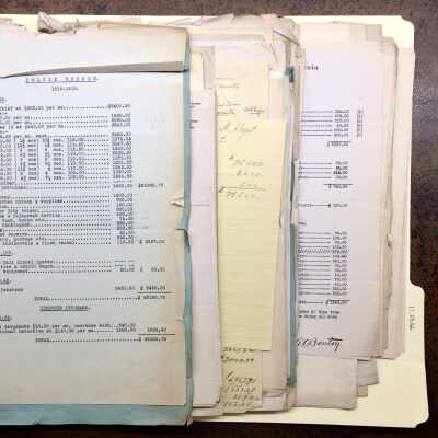 Folder with budgets for City Departments, 1918