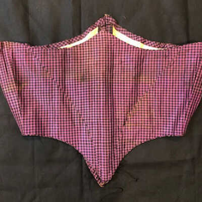 Purple and Black checked taffeta waist Cincher, Dietz Sisters, c. 1900