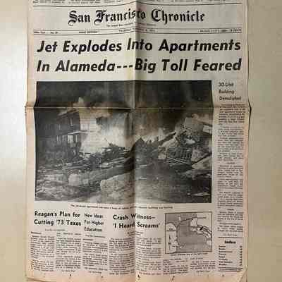 S.F. Chronicle section on Jet Crash, 1973
