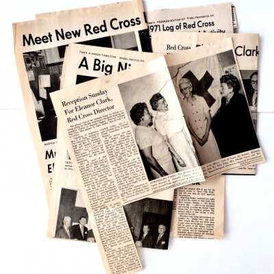 Clippings about former Director Red Cross, Eleanor Clark, 1968-1972