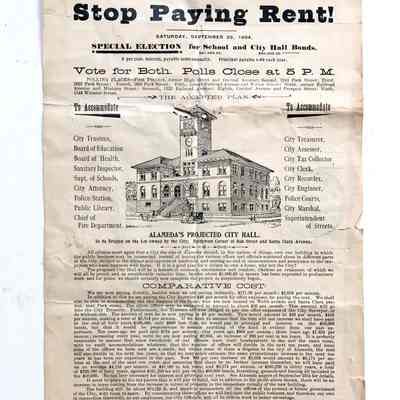 Flyer in support of construction City Hall, 1894