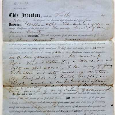 Deed of Sale with Bernard Lambert and Chipman and Aughinbaugh, 1855