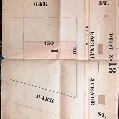 Plot No. 13 Map, Oak / Park / Encinal Ave, c. 1900