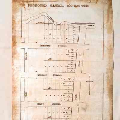 Map 'Proposed Canal'; Oak / Park / San Antonio Creek / Buena Vista, c. 1870s