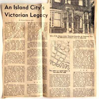 Clipping 'An Island City's Victorian Legacy', by Margot Patterson Doss, prior 2000