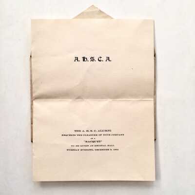 Invitation to Alameda High School Alumni Racquet, and enveope, 1903