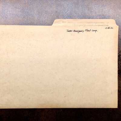Folder with papers about the Emergency Fleet Corp, 1919-1920