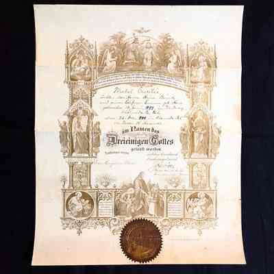 Baptismal certificate from the German Lutheran Church, 1900