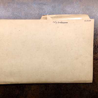 Folder of copies for never ratified ordinances and 1920 budget report