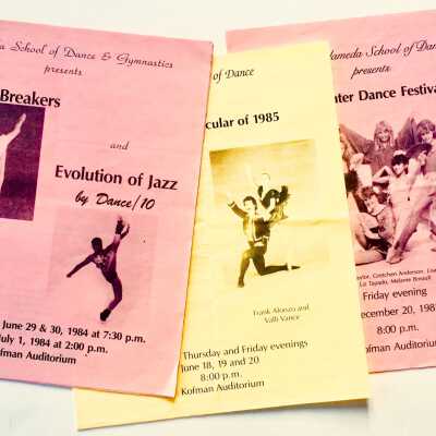 Programs for Alameda School of Dance events, 1984-1985