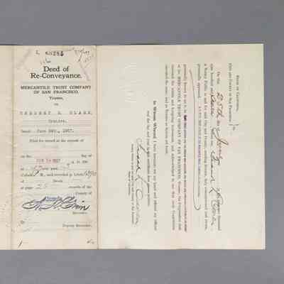 Deed re-conveyance 1823 San Jose Avenue to Herbert D. Clark, 1907