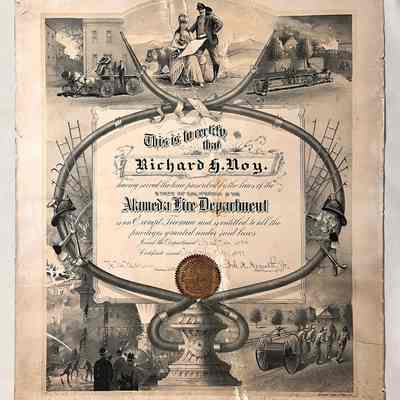 Certificate of Exempt Fireman issued to Richard H. Noy, 1899