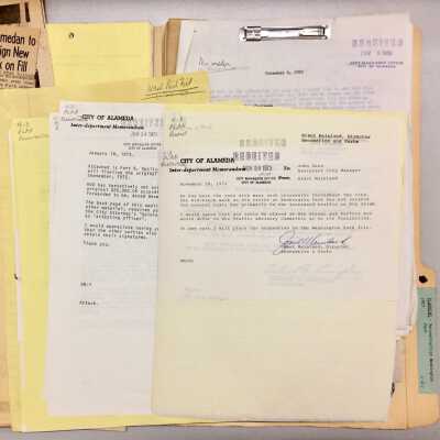 Folder about Reconstruction of Washington Park, 1957