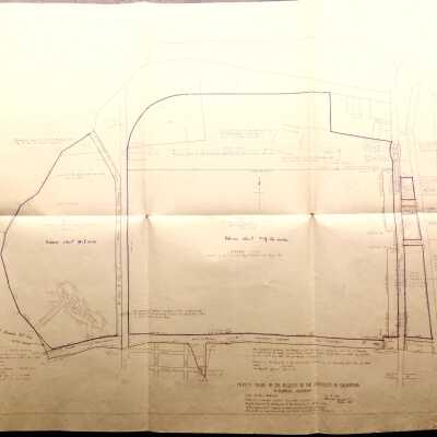 Map of site of San Francisco Bay Airdrome with addenda, 1923, 1940