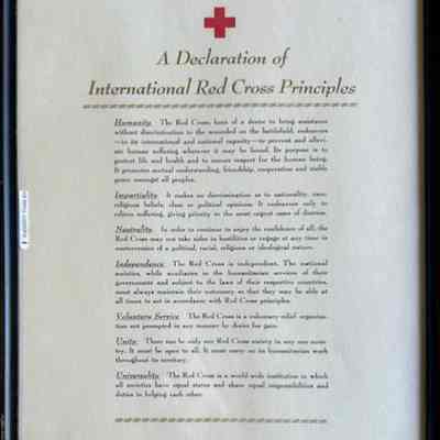 Framed Declaration of Principles of the International Red Cross, prior 2014